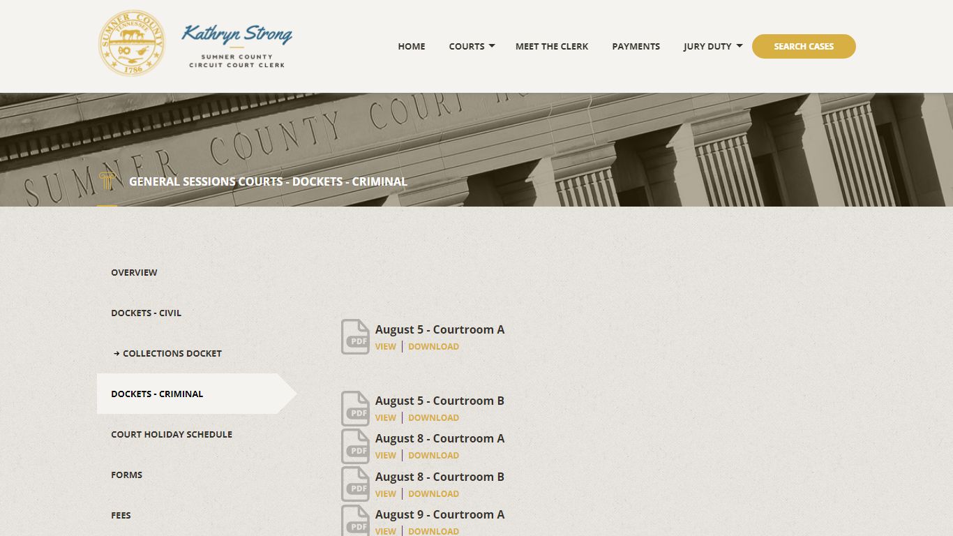 Criminal - Sumner County Circuit Court Clerk